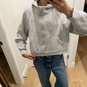 Scuba cropped 3/4 zip hoodie